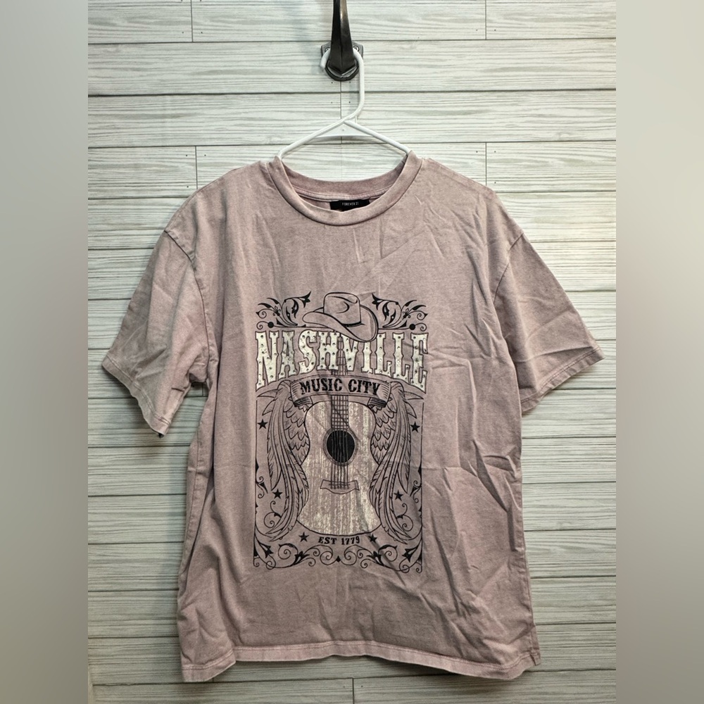 Forever 21 Nashville Graphic Tee - Blush Pink